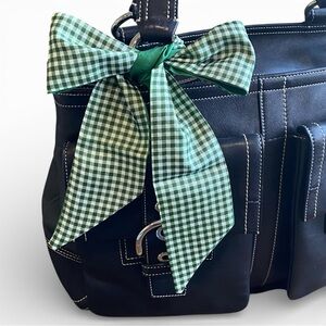 Gingham Green Skinny Scarf